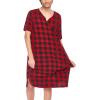 Ekouaer Men’s Nightshirt Nightwear Comfy Big&Tall Short Sleeve Henley Sleep Shirt(Part-1)