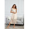 Ekouaer Moo Moos for Women House Dress Long Nightgown Flora Print Mumus Dress S-4XL(Apricot)
