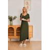 Ekouaer Moo Moos for Women House Dress Long Nightgown Flora Print Mumus Dress S-4XL(Army Green)
