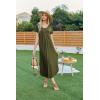 Ekouaer Moo Moos for Women House Dress Long Nightgown Flora Print Mumus Dress S-4XL(Army Green)
