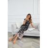 Ekouaer Moo Moos for Women House Dress Long Nightgown Flora Print Mumus Dress S-4XL(Black Flower)