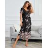 Ekouaer Moo Moos for Women House Dress Long Nightgown Flora Print Mumus Dress S-4XL(Black Flower)