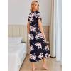 Ekouaer Moo Moos for Women House Dress Long Nightgown Flora Print Mumus Dress S-4XL(Black Pink Flowers)