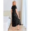 Ekouaer Moo Moos for Women House Dress Long Nightgown Flora Print Mumus Dress S-4XL(Black Star)