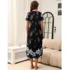 Ekouaer Moo Moos for Women House Dress Long Nightgown Flora Print Mumus Dress S-4XL(Black White Flower)