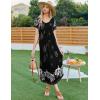 Ekouaer Moo Moos for Women House Dress Long Nightgown Flora Print Mumus Dress S-4XL(Black White Flower)
