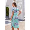 Ekouaer Moo Moos for Women House Dress Long Nightgown Flora Print Mumus Dress S-4XL(Blue Flower)
