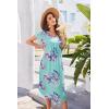 Ekouaer Moo Moos for Women House Dress Long Nightgown Flora Print Mumus Dress S-4XL(Blue Flower)
