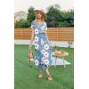 Ekouaer Moo Moos for Women House Dress Long Nightgown Flora Print Mumus Dress S-4XL(Blue White Flowers)