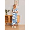 Ekouaer Moo Moos for Women House Dress Long Nightgown Flora Print Mumus Dress S-4XL(Blue White Flowers)