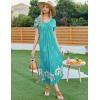 Ekouaer Moo Moos for Women House Dress Long Nightgown Flora Print Mumus Dress S-4XL(Green Flower)