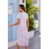 Ekouaer Moo Moos for Women House Dress Long Nightgown Flora Print Mumus Dress S-4XL(Green Tie-dye)