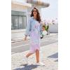 Ekouaer Moo Moos for Women House Dress Long Nightgown Flora Print Mumus Dress S-4XL(Green Tie-dye)