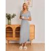 Ekouaer Moo Moos for Women House Dress Long Nightgown Flora Print Mumus Dress S-4XL(Grey)