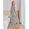 Ekouaer Moo Moos for Women House Dress Long Nightgown Flora Print Mumus Dress S-4XL(Grey)