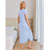 Ekouaer Moo Moos for Women House Dress Long Nightgown Flora Print Mumus Dress S-4XL(Light Blue)