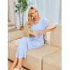 Ekouaer Moo Moos for Women House Dress Long Nightgown Flora Print Mumus Dress S-4XL(Light Blue)