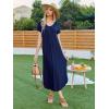 Ekouaer Moo Moos for Women House Dress Long Nightgown Flora Print Mumus Dress S-4XL(Navy Blue)