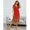 Ekouaer Moo Moos for Women House Dress Long Nightgown Flora Print Mumus Dress S-4XL(Peacock Feather)