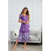 Ekouaer Moo Moos for Women House Dress Long Nightgown Flora Print Mumus Dress S-4XL(Purple Floral)