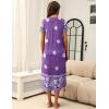 Ekouaer Moo Moos for Women House Dress Long Nightgown Flora Print Mumus Dress S-4XL(Purple Floral)