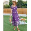 Ekouaer Moo Moos for Women House Dress Long Nightgown Flora Print Mumus Dress S-4XL(Purple Floral)