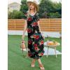 Ekouaer Moo Moos for Women House Dress Long Nightgown Flora Print Mumus Dress S-4XL(Red Flowers)
