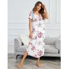 Ekouaer Moo Moos for Women House Dress Long Nightgown Flora Print Mumus Dress S-4XL(White Pink Flower)