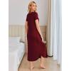 Ekouaer Moo Moos for Women House Dress Long Nightgown Flora Print Mumus Dress S-4XL(Wine Red)