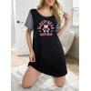 Ekouaer Nightgowns for Women Soft Sleep Shirts with Pockets Short Sleeves Printed Crewneck Nightshirt S-XXXL(Black Bear)