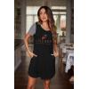 Ekouaer Nightgowns for Women Soft Sleep Shirts with Pockets Short Sleeves Printed Crewneck Nightshirt S-XXXL(Black Cherry)
