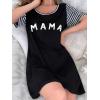 Ekouaer Nightgowns for Women Soft Sleep Shirts with Pockets Short Sleeves Printed Crewneck Nightshirt S-XXXL(Black Mama)