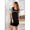 Ekouaer Nightgowns for Women Soft Sleep Shirts with Pockets Short Sleeves Printed Crewneck Nightshirt S-XXXL(Black Mama)