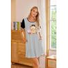 Ekouaer Nightgowns for Women Soft Sleep Shirts with Pockets Short Sleeves Printed Crewneck Nightshirt S-XXXL(Grey Tennis Teddy Bear)