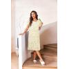 Ekouaer Nightgowns for Women with Pockets Button Front Short Sleeve House Dresses Floral Print Mumu Dress(Green Leaf)