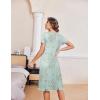 Ekouaer Nightgowns for Women with Pockets Button Front Short Sleeve House Dresses Floral Print Mumu Dress(Light Green Daisy)