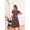Ekouaer Nightgowns for Women with Pockets Button Front Short Sleeve House Dresses Floral Print Mumu Dress(Wine Red Floral)