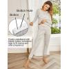 Ekouaer Nursing Pajama Set Long Sleeve Maternity Clothes Labor Pregnancy Pjs Breastfeeding Thermal Underwear Sleepwear(Ash Light Gray Stripe)