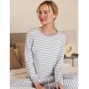 Ekouaer Nursing Pajama Set Long Sleeve Maternity Clothes Labor Pregnancy Pjs Breastfeeding Thermal Underwear Sleepwear(Ash Light Gray Stripe)