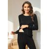 Ekouaer Nursing Pajama Set Long Sleeve Maternity Clothes Labor Pregnancy Pjs Breastfeeding Thermal Underwear Sleepwear(Black)