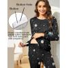 Ekouaer Nursing Pajama Set Long Sleeve Maternity Clothes Labor Pregnancy Pjs Breastfeeding Thermal Underwear Sleepwear(Black Moon Star)