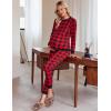 Ekouaer Nursing Pajama Set Long Sleeve Maternity Clothes Labor Pregnancy Pjs Breastfeeding Thermal Underwear Sleepwear(Black Red Plaid)