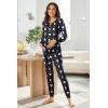 Ekouaer Nursing Pajama Set Long Sleeve Maternity Clothes Labor Pregnancy Pjs Breastfeeding Thermal Underwear Sleepwear(Black Star Beer)