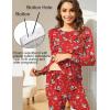 Ekouaer Nursing Pajama Set Long Sleeve Maternity Clothes Labor Pregnancy Pjs Breastfeeding Thermal Underwear Sleepwear(Christmas Red)