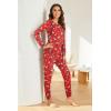 Ekouaer Nursing Pajama Set Long Sleeve Maternity Clothes Labor Pregnancy Pjs Breastfeeding Thermal Underwear Sleepwear(Christmas Red)