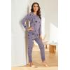 Ekouaer Nursing Pajama Set Long Sleeve Maternity Clothes Labor Pregnancy Pjs Breastfeeding Thermal Underwear Sleepwear(Grey Star)