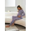 Ekouaer Nursing Pajama Set Long Sleeve Maternity Clothes Labor Pregnancy Pjs Breastfeeding Thermal Underwear Sleepwear(Grey Star)