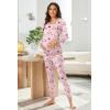Ekouaer Nursing Pajama Set Long Sleeve Maternity Clothes Labor Pregnancy Pjs Breastfeeding Thermal Underwear Sleepwear(Pink Beige Beer Stripe)