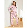 Ekouaer Nursing Pajama Set Long Sleeve Maternity Clothes Labor Pregnancy Pjs Breastfeeding Thermal Underwear Sleepwear(Pink Beige Beer Stripe)
