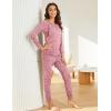 Ekouaer Nursing Pajama Set Long Sleeve Maternity Clothes Labor Pregnancy Pjs Breastfeeding Thermal Underwear Sleepwear(Pink Leopard)
